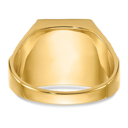 IB Goodman 10k Mens Polished/Antiqued and Textured with Imitation Blue Spinel Masonic Ring
