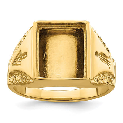 IB Goodman 10k Mens Polished and Textured Masonic Ring Mounting