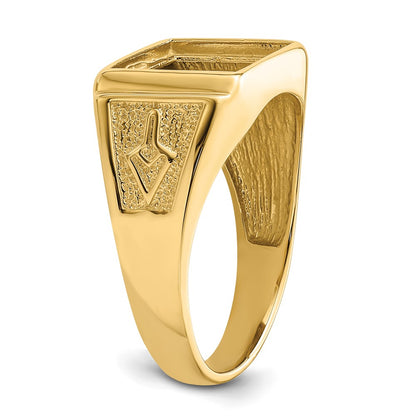 IB Goodman 10k Mens Polished and Textured Rectangle Masonic Ring Mounting