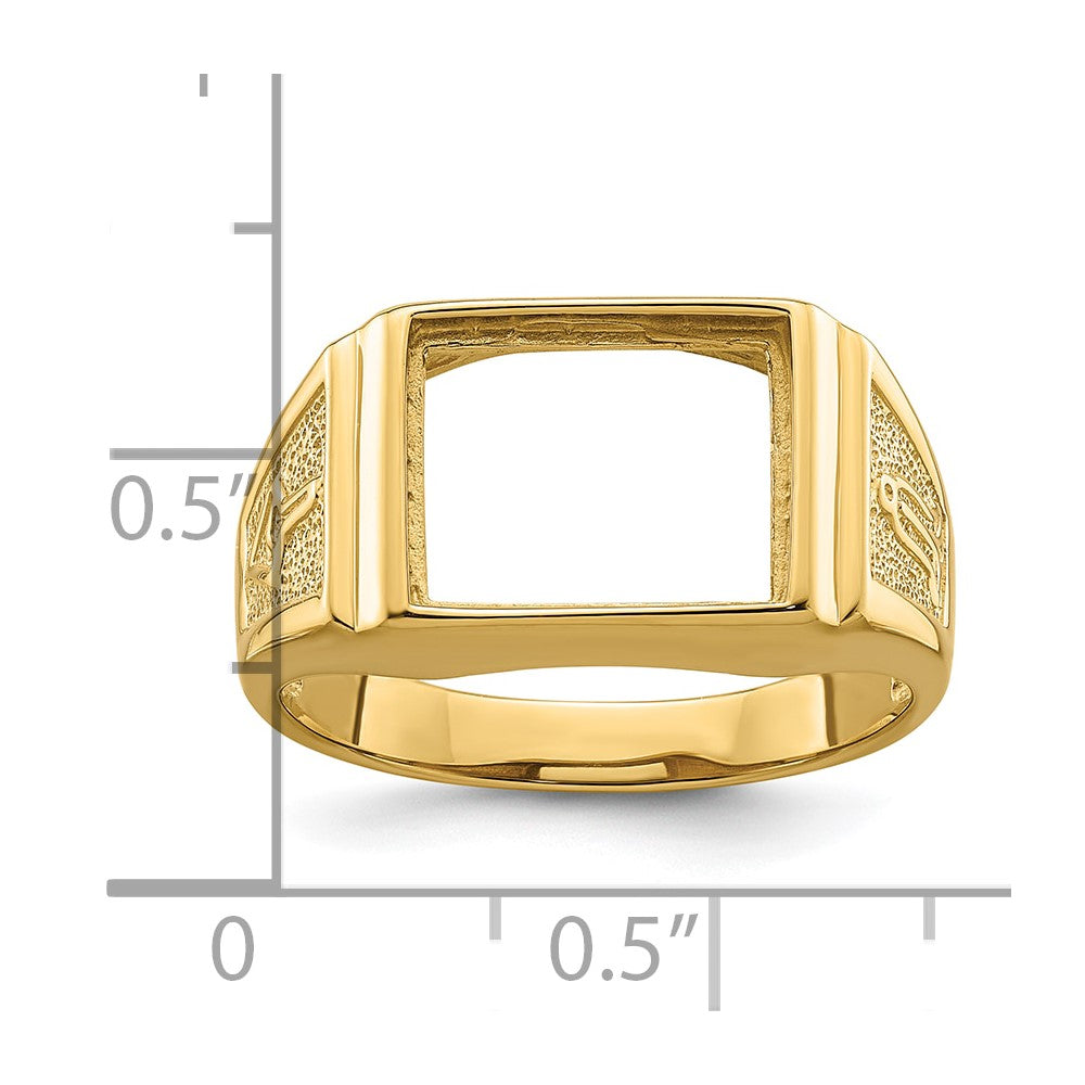 10k Men's Polished and Textured Masonic Ring Mounting