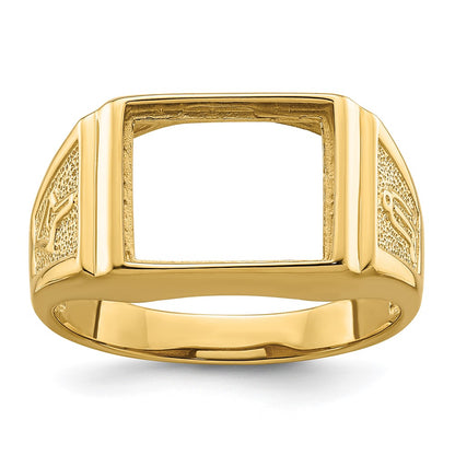 IB Goodman 10k Mens Polished and Textured Rectangle Masonic Ring Mounting