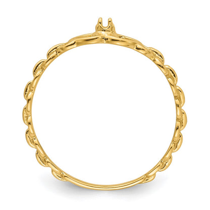 10K Holds 1-1.3mm Diamond Heart Ring Mounting
