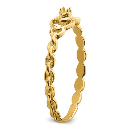 10K Holds 1-1.3mm Diamond Heart Ring Mounting