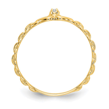 10K AA Diamond Double Heart Ring