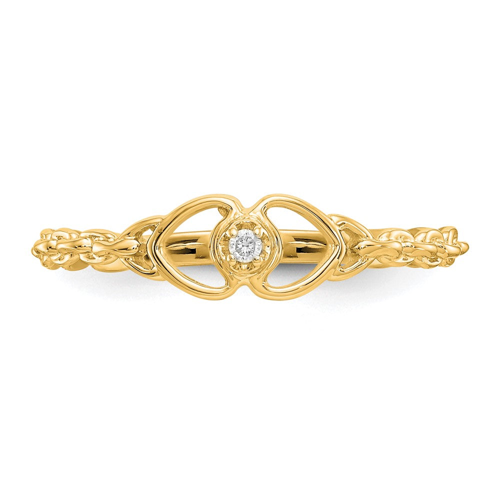 10K AA Diamond Double Heart Ring