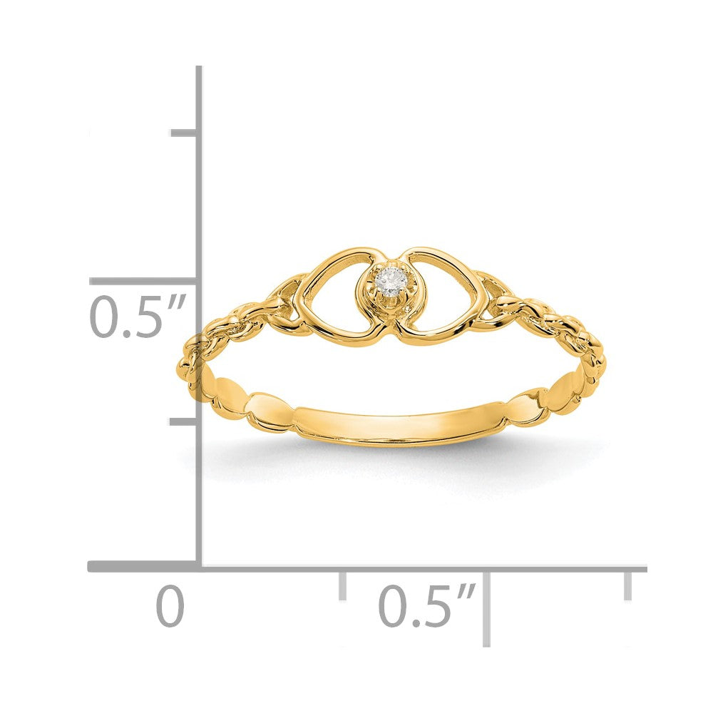 10K AA Diamond Double Heart Ring