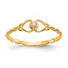10K AA Diamond Double Heart Ring