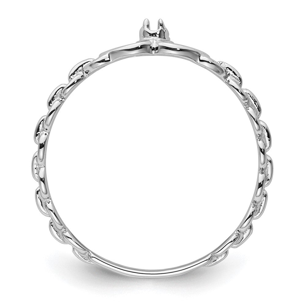 10K White Gold Holds 1-1.3mm Diamond Heart Ring Mounting