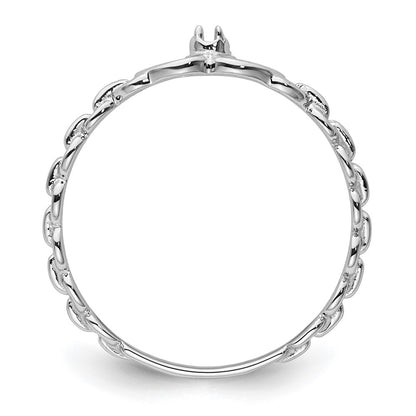 10K White Gold Holds 1-1.3mm Diamond Heart Ring Mounting