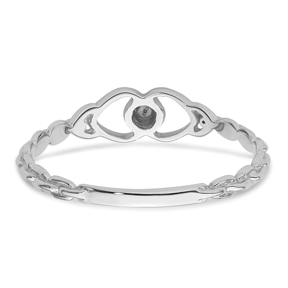 10K White Gold Holds 1-1.3mm Diamond Heart Ring Mounting