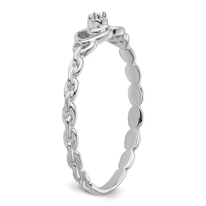 10K White Gold Holds 1-1.3mm Diamond Heart Ring Mounting
