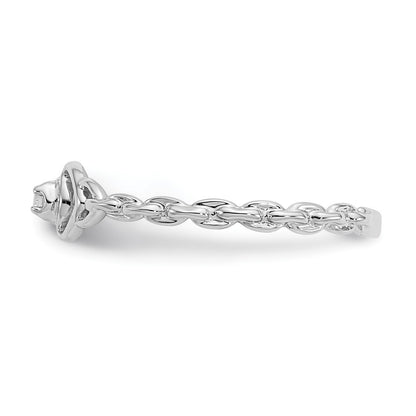10K White Gold AA Diamond Double Heart Ring