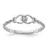 10K White Gold Holds 1-1.3mm Diamond Heart Ring Mounting