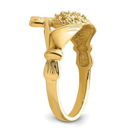 10K Holds 9-1.3mm Stones Ladies Claddagh Ring Mounting