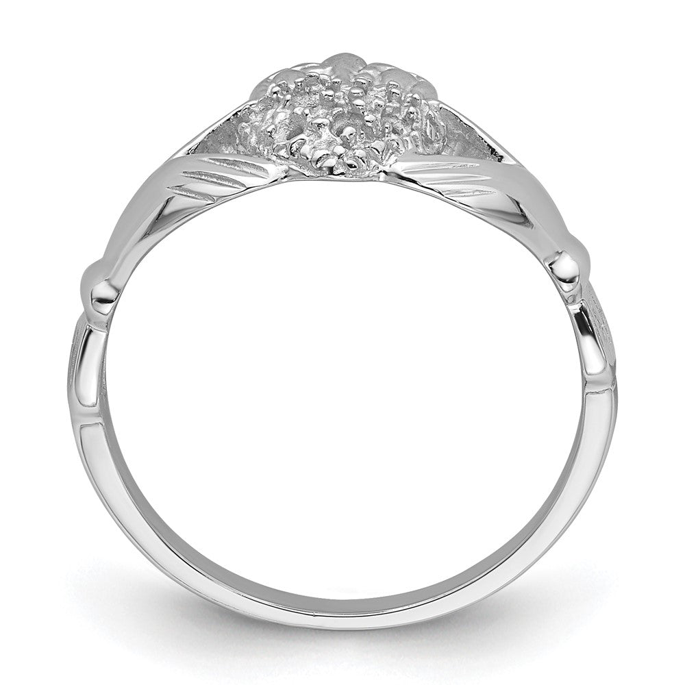 10K White Gold Holds 9-1.3mm Stones Ladies Claddagh Ring Mounting