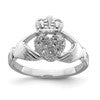 10K White Gold Holds 9-1.3mm Stones Ladies Claddagh Ring Mounting