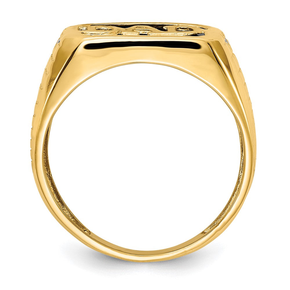 IB Goodman 10K Mens AA Diamond and Onyx DAD Ring
