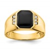 IB Goodman 10k Mens 1/15 carat AA Diamond and 10x8 Octagon Onyx Ring