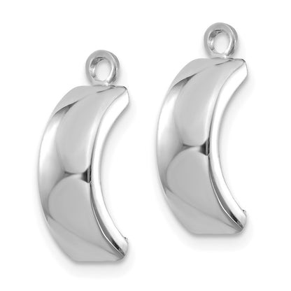 10k White Gold Polished C-Hoop Earring Jackets