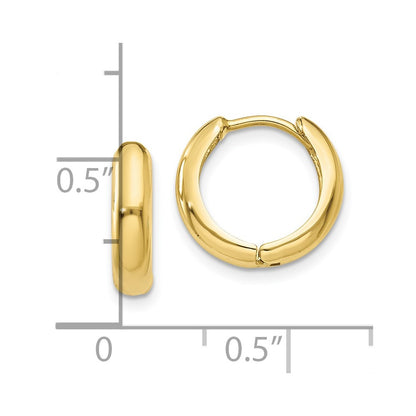 10k Polished Hinged Hoop Earrings