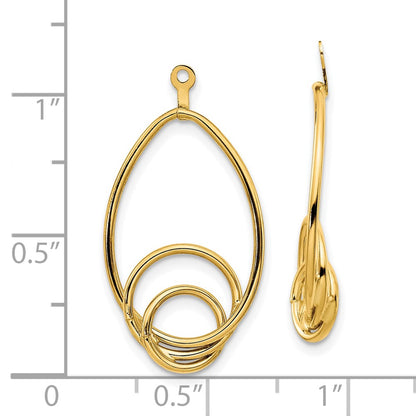 10k Polished Fancy Teardrop Earring Jackets