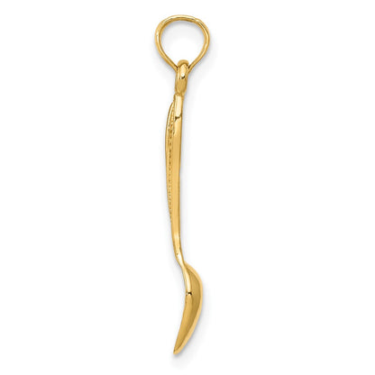 10K 3-D Polished Table Spoon Pendant