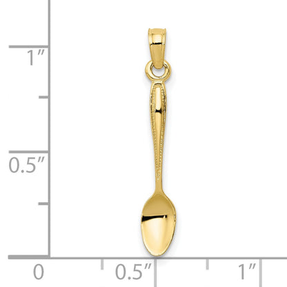 10K 3-D Polished Table Spoon Pendant