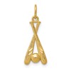 10k Diamond-cut Baseball Bats and Ball Pendant