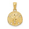 10k Polished and Textured Sand Dollar Pendant