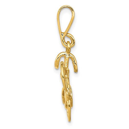 10k Polished Bicycle Pendant