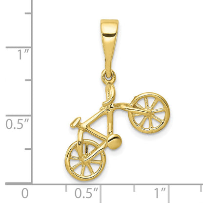 10k Polished Bicycle Pendant