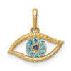 10K Blue CZ Eye Pendant