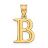 10k Large Polished Etched Letter B Initial Pendant