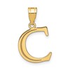 10k Large Polished Etched Letter C Initial Pendant