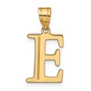 10k Large Polished Etched Letter E Initial Pendant
