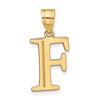 10k Large Polished Etched Letter F Initial Pendant