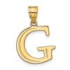 10k Large Polished Etched Letter G Initial Pendant