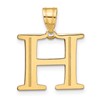 10k Large Polished Etched Letter H Initial Pendant