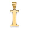 10k Large Polished Etched Letter I Initial Pendant