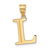 10k Large Polished Etched Letter L Initial Pendant