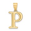 10k Large Polished Etched Letter P Initial Pendant