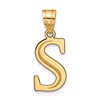 10k Large Polished Etched Letter S Initial Pendant