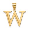 10k Large Polished Etched Letter W Initial Pendant