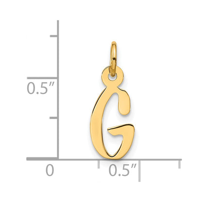 10k Large Slanted Block Initial G Charm