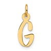 10k Large Slanted Block Initial G Charm