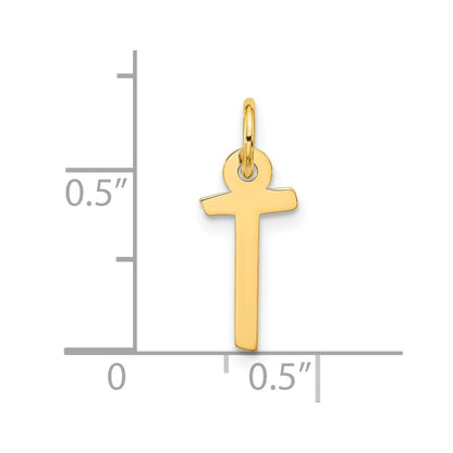 10k Large Slanted Block Initial T Charm