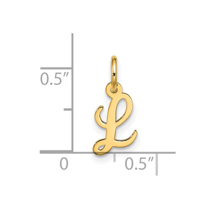 10k Small Script Initial L Charm