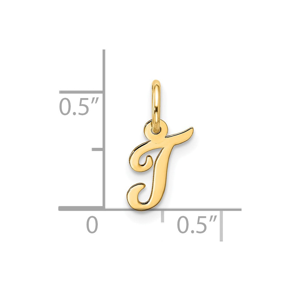 10k Small Script Initial T Charm