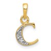 10K and White Rhodium Diamond Initial C Pendant