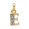 10K and White Rhodium Diamond Initial E Charm